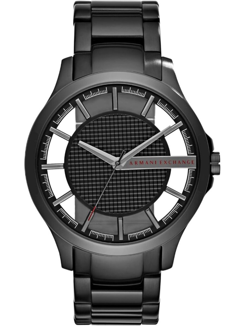Men's Black/Gray A|X Armani Exchange Stainless Steel Bracelet Dress Wristwatch